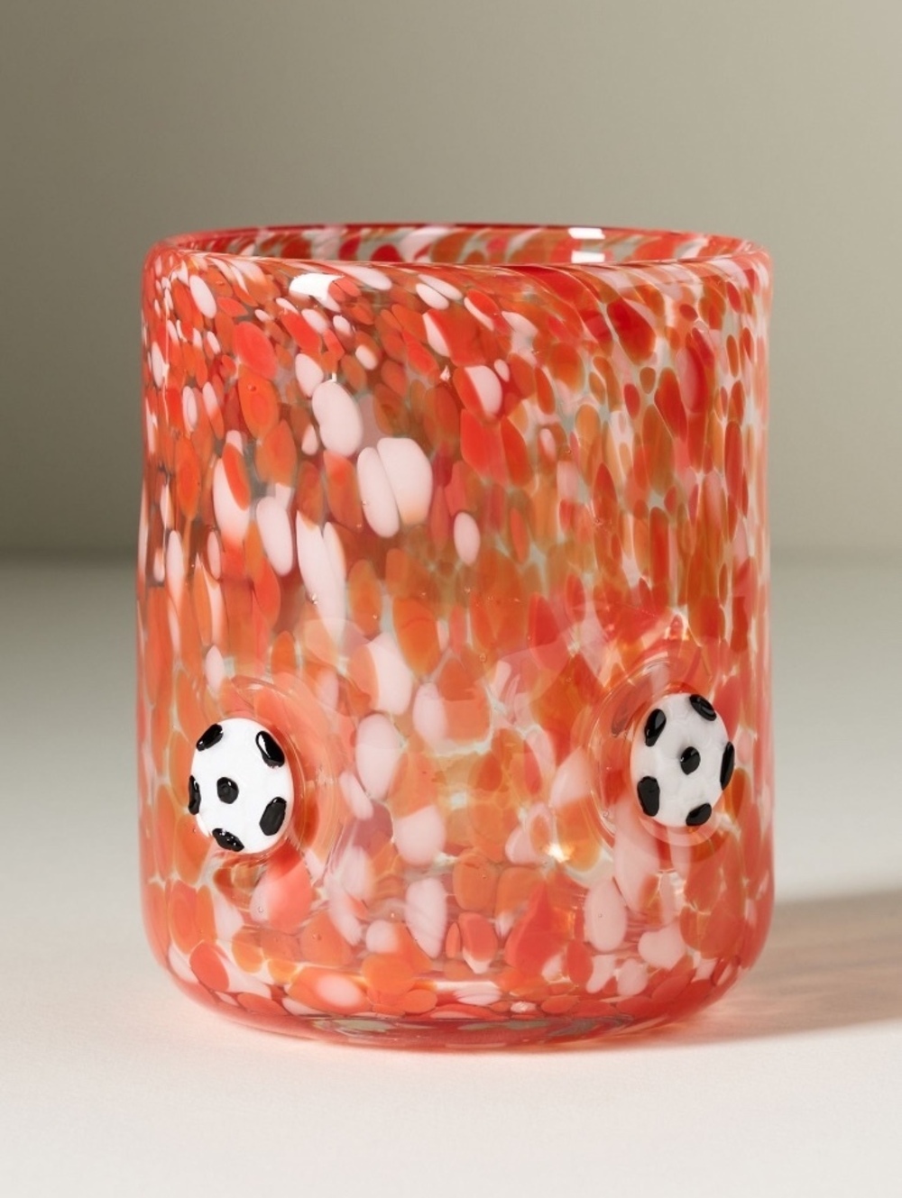 NWT Anthropologie Icon Juice Glass Confetti Soccer Ball - Cherry Res